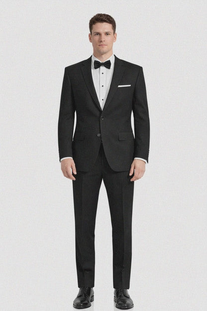 Mens Classic 2 Button Wool Tuxedo in Black
