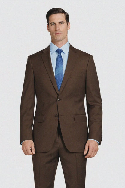 Tiglio Brown Two-Button Wool Suit