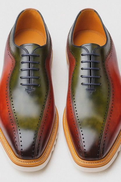 Stylish Two-Tone Brogue Oxford