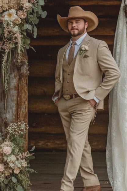 Stylish Cowboy Wedding Suit for Men  Rustic Western Elegance