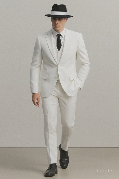 Mens Long Tuxedo White Style Jacket