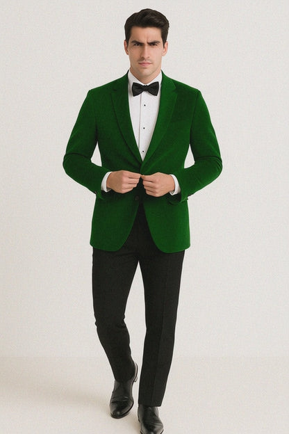 Mens Designer Velvet Tuxedo Jacket in Hunter Green