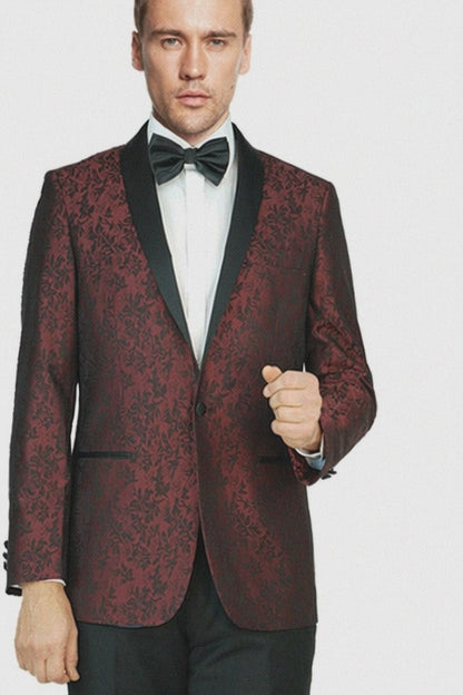 Arlan Paisly Tuxedo by Giorgio Fiorelli in Burgundy/Blue/Black