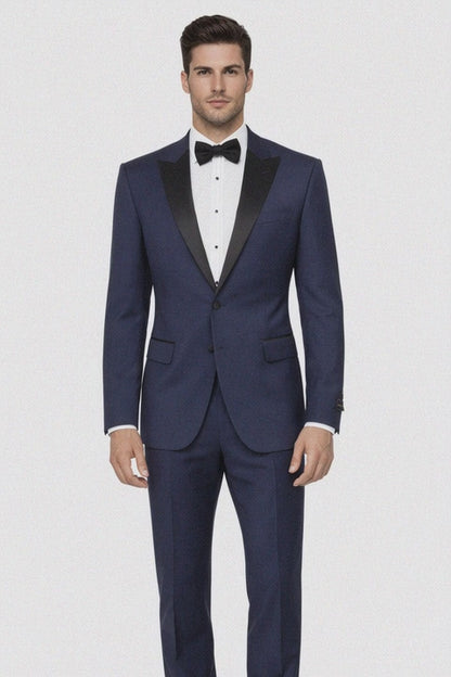 2 Button Designer Peak Tuxedo in Navy Blue