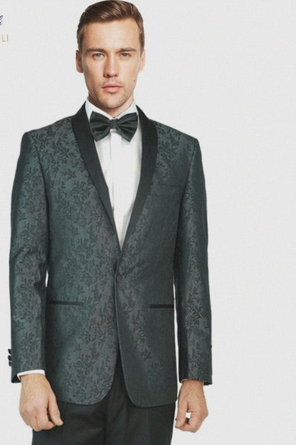 Shawl Paisly Tuxedo by Giorgio Fiorelli in Burgundy, Gray, Blue