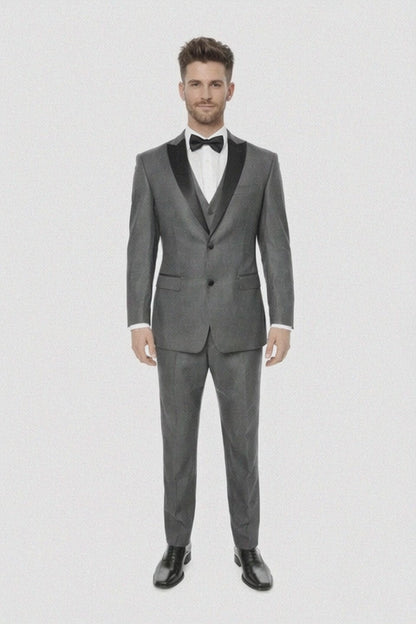 Grey Vested Peak Tuxedo