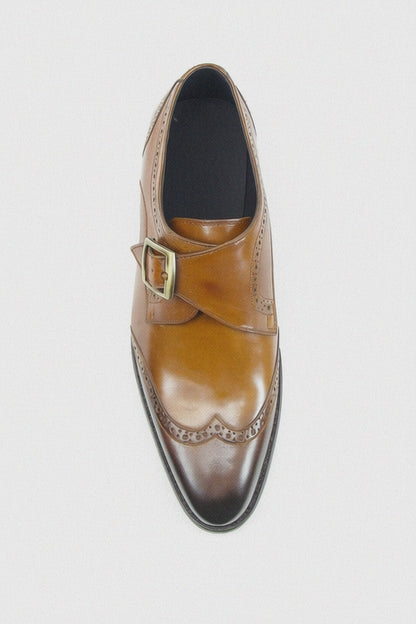 Burnished Wingtip Monk Strap KS099-710