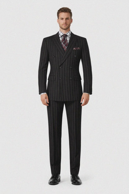 1920s Mens Suit - 1920s Mens Outfit - 1920s  costume  Bold Pinstripe Wide Suit in Black