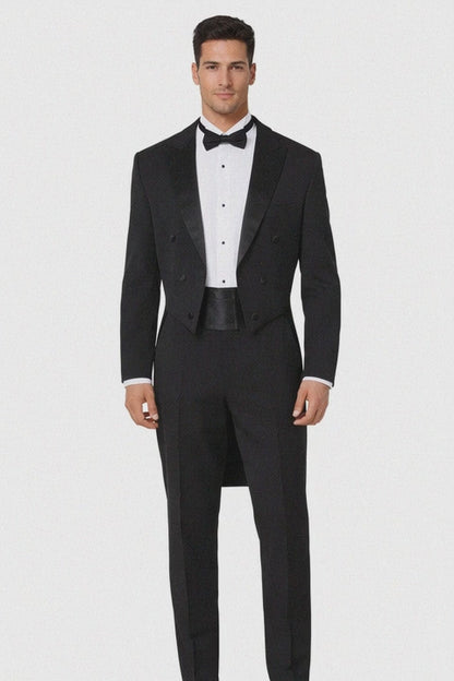 Mens Traditional Polyester Tail Tuxedo in Black