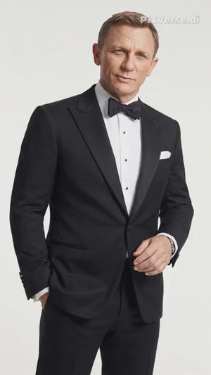 Men’s James Bond Style Black Dinner Jacket Blazer – Classic Formal Tuxedo Evening Wear