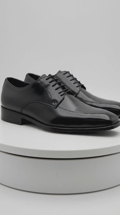 Men’s Black Oxford Dress Shoes with Lace Up Front, Formal Tuxedo Wedding Prom Shoes
