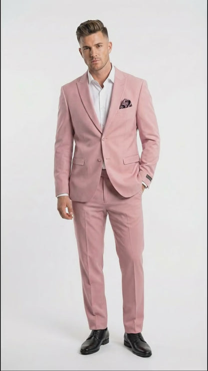 Vitali Brand Modern Fit Men’s Light Pink Formal Suit - Blush Color
