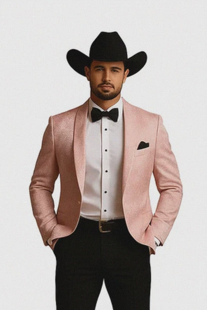 Western Suit - Trajes Para Hombres - Cowboy Formal Attire - Trajes De Novio - Pink