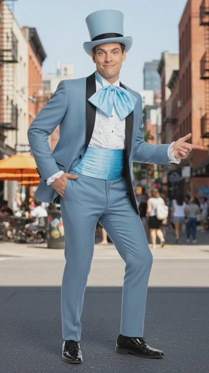 Dumb and Dumber Light Blue Tuxedo Costume for Men with Matching Top Hat  Classic 90s Party and Halloween Suit