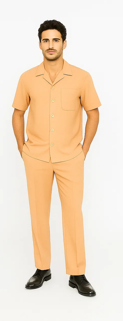 Mens Walking Suit in Color melon leisure suit casual Matching Shirt and Pants $99