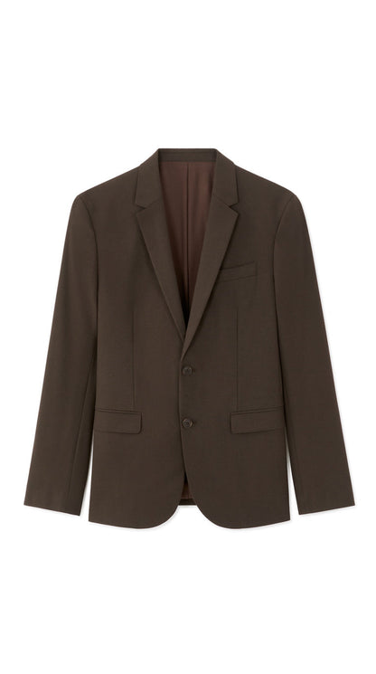 Slim Bi-Stretch Suit Jacket - Brown