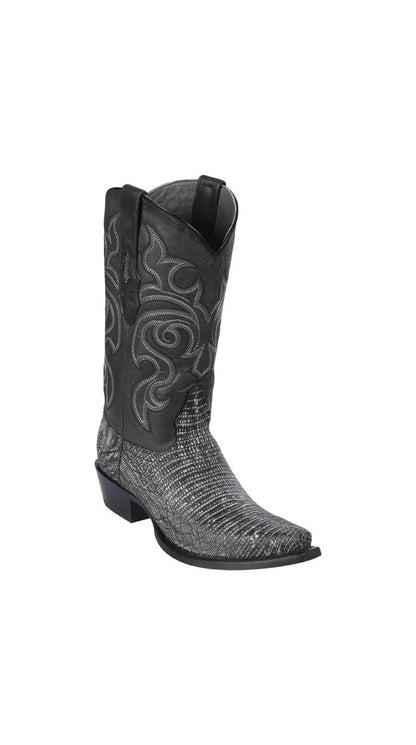 Los Altos Sanded Snip Toe Lizard Boots