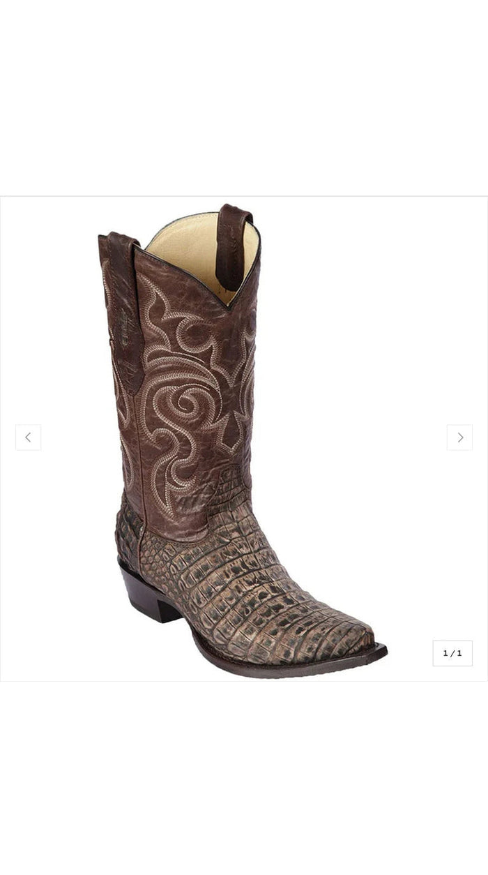 Los Altos Snip Toe Caiman Belly Boots
