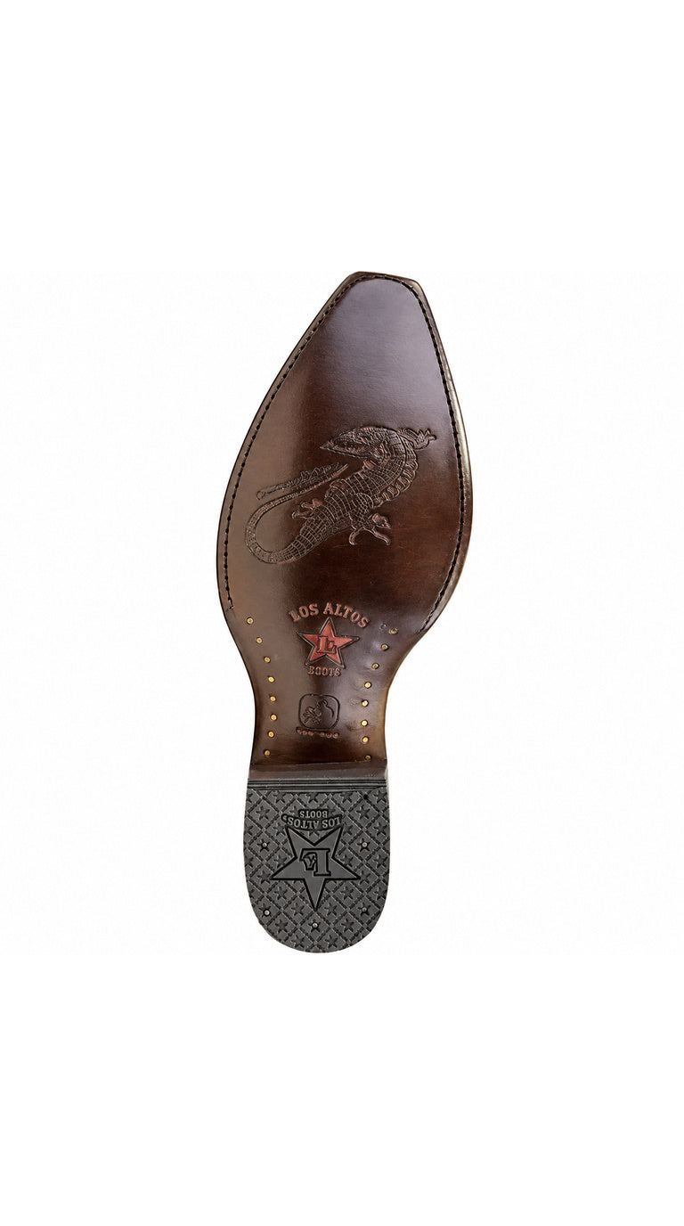Los Altos Sanded Snip Toe Lizard Boots