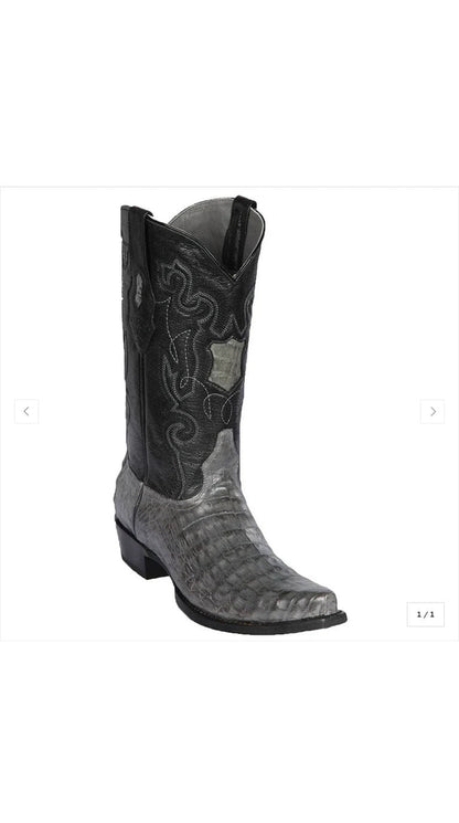 Los Altos Snip Toe Caiman Belly Boots