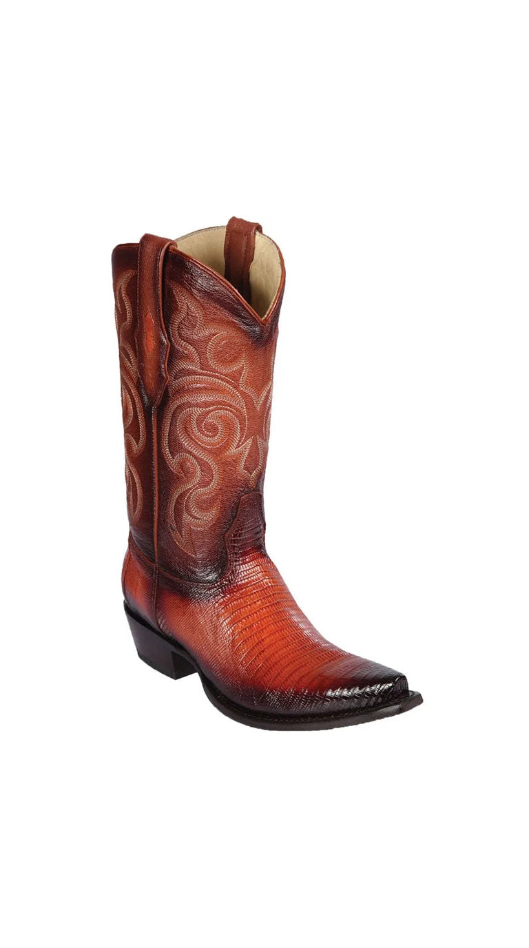 Los Altos Faded Snip Toe Lizard Boots