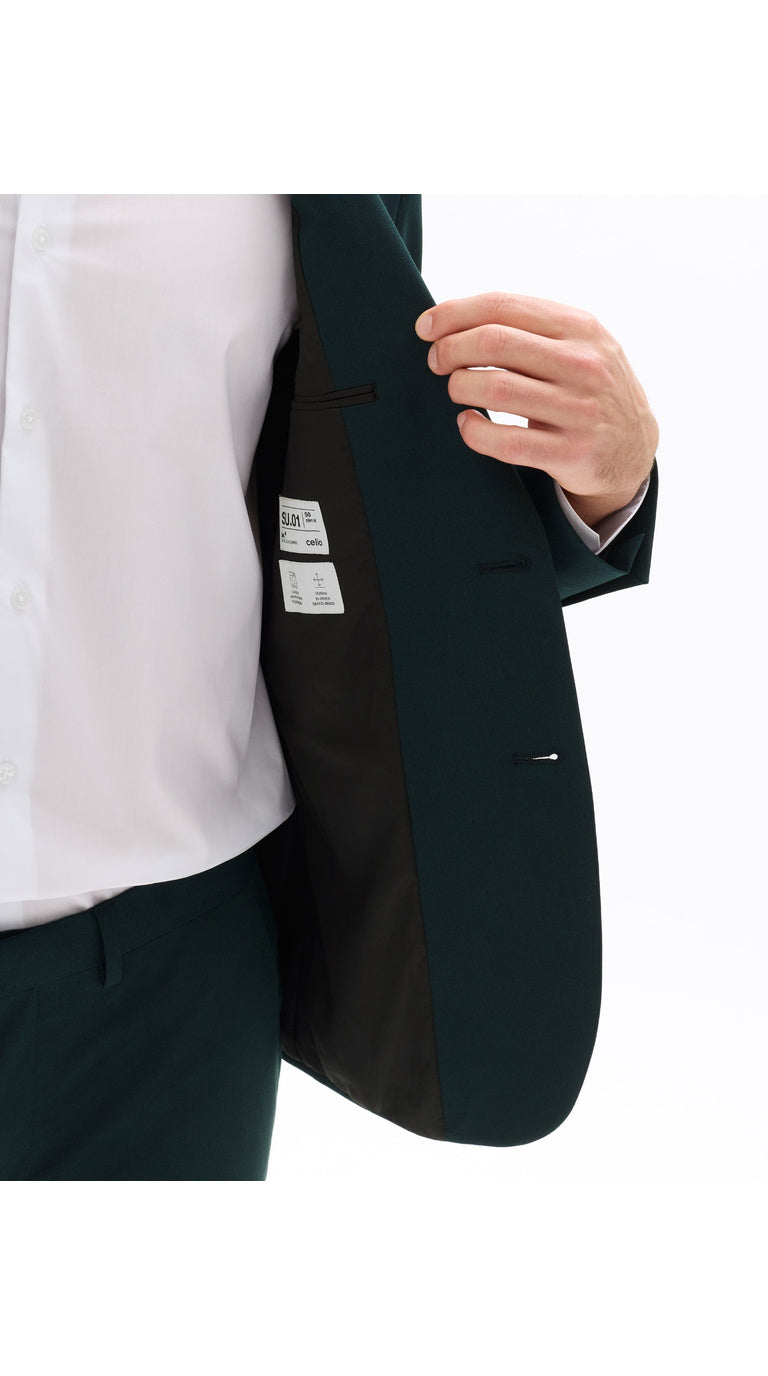 Slim Bi-Stretch Suit Jacket - Dark Green
