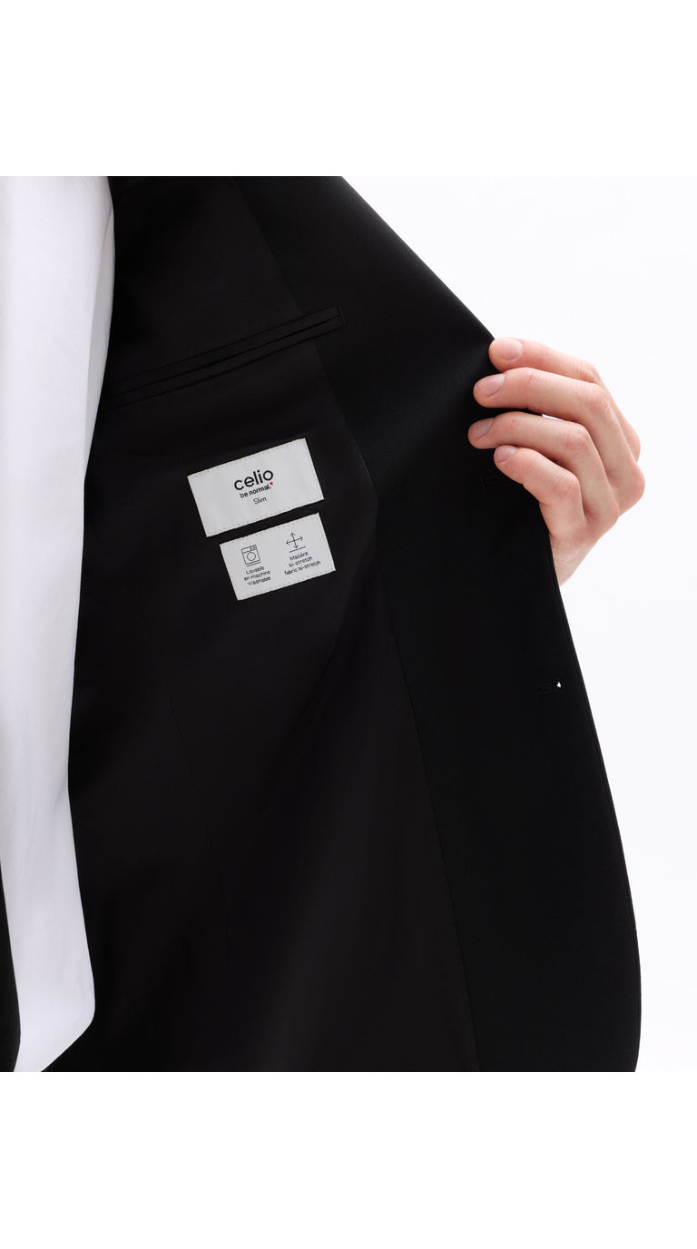 Slim Bi-Stretch Suit Jacket - Black