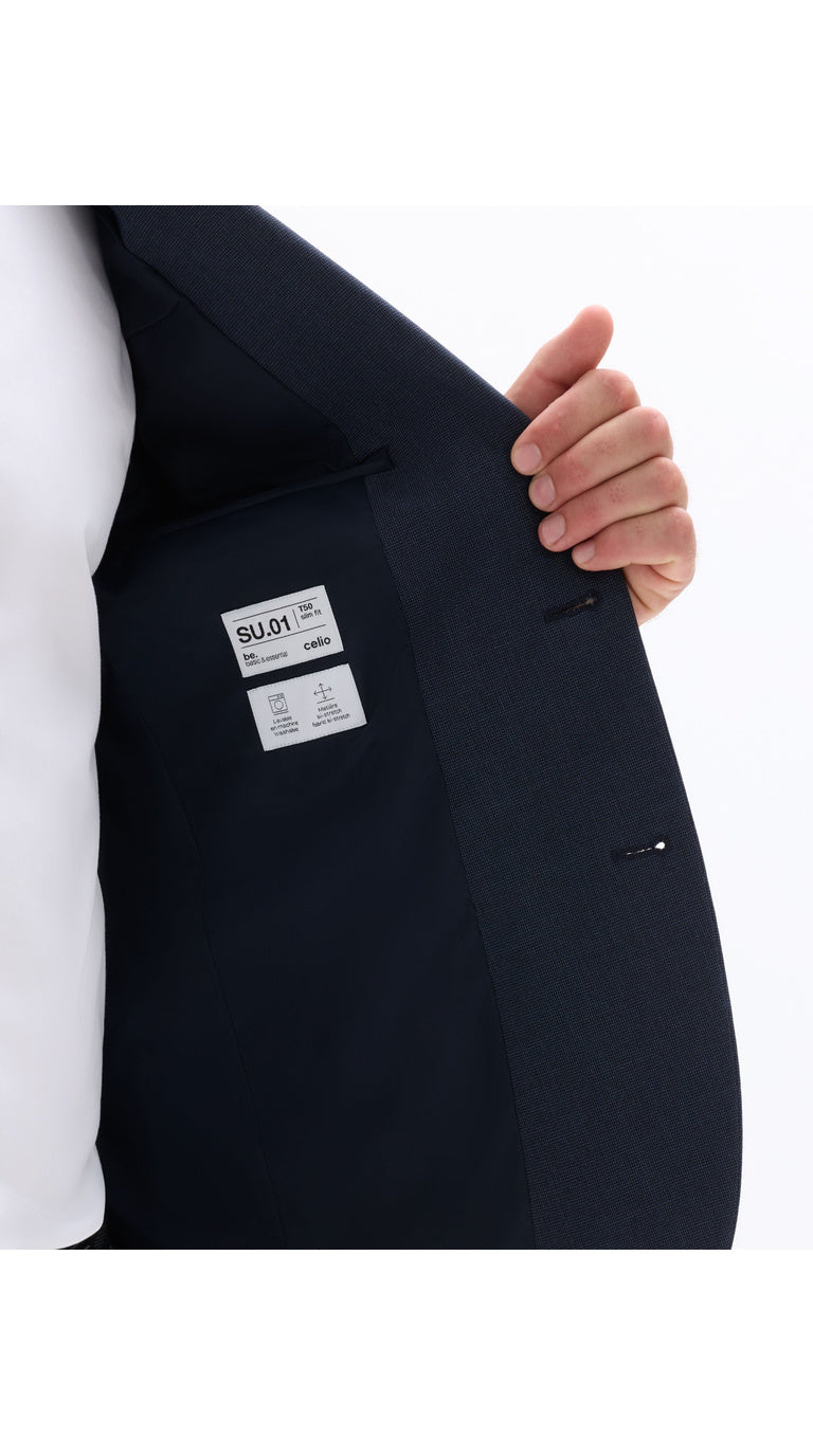 Slim Fit Bi-Stretch Suit Jacket - Navy Fant