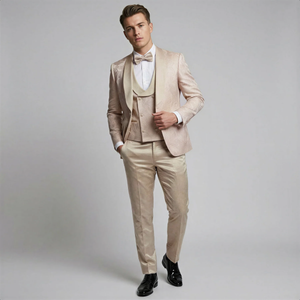 Pink Floral Shawl Lapel Tuxedo Set – Wedding and Prom