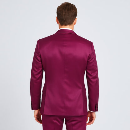 Purple Satin Tuxedo Set  4-Piece Statement for Weddings & Proms
