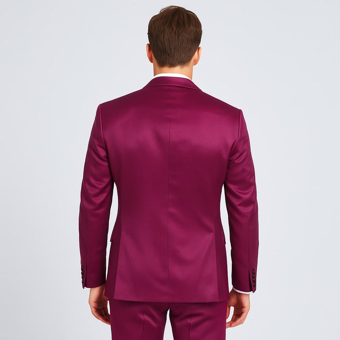 Purple Satin Tuxedo Set  4-Piece Statement for Weddings & Proms