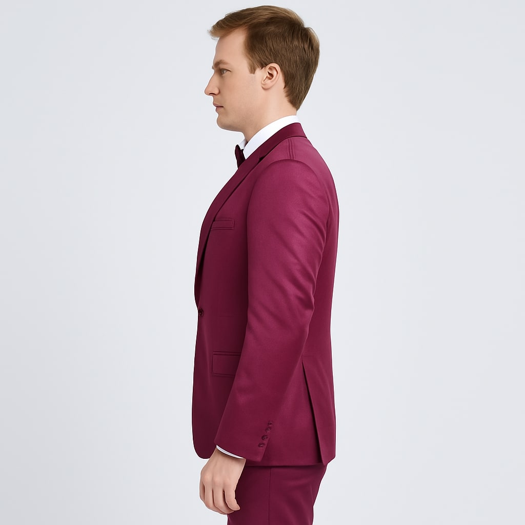Purple Satin Tuxedo Set  4-Piece Statement for Weddings & Proms