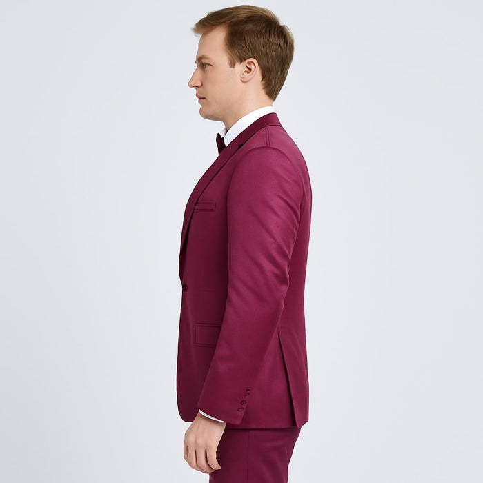 Purple Satin Tuxedo Set  4-Piece Statement for Weddings & Proms