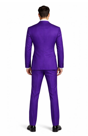 Purple Tuxedo Suit for Men  Stylish Two-Piece Prom and Wedding Suit with Matching Satin Lapel