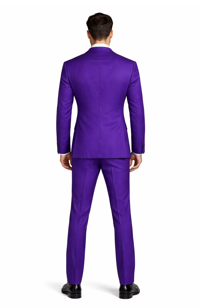 Purple Tuxedo Suit for Men  Stylish Two-Piece Prom and Wedding Suit with Matching Satin Lapel