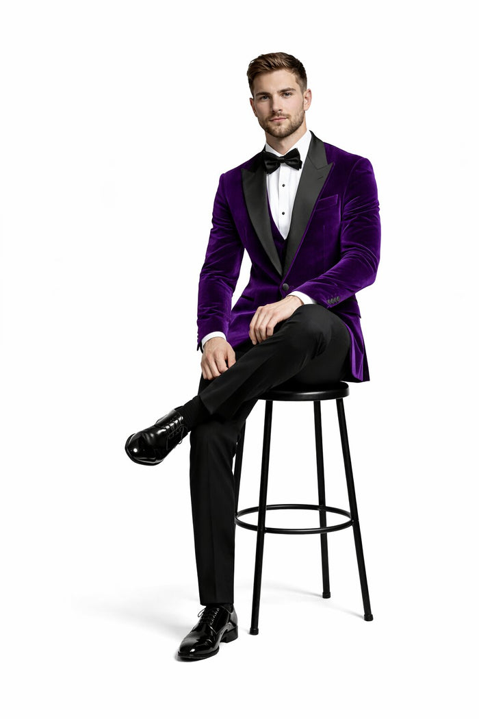 Purple Prom Suit - Purple Prom Outfit - Purple Prom Velvet  Tuxedo