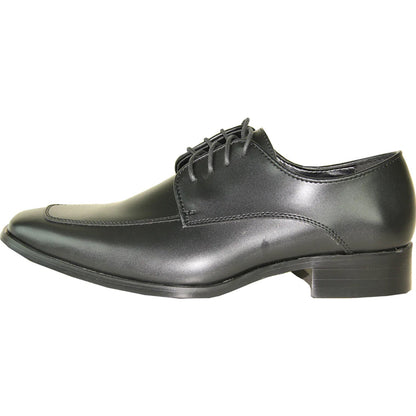 Bravo Mens Classic Moc Toe Tuxedo Prom Shoe in Black
