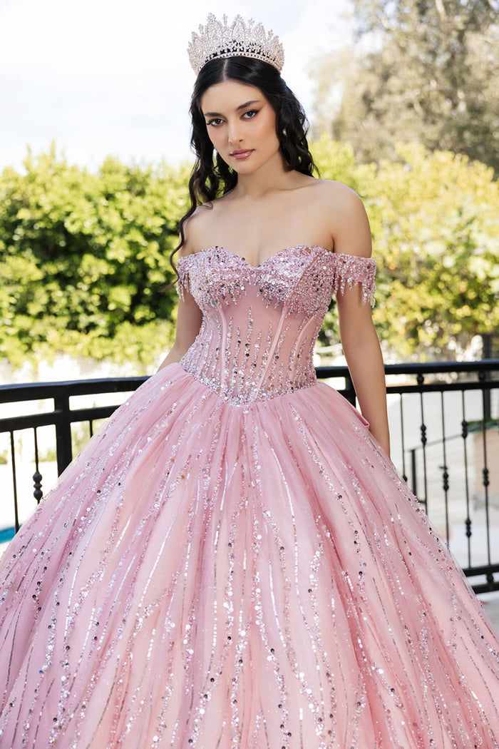 Quince Dress Sweetheart Sleeveless Sequin Ball Dance By Layla K LK264