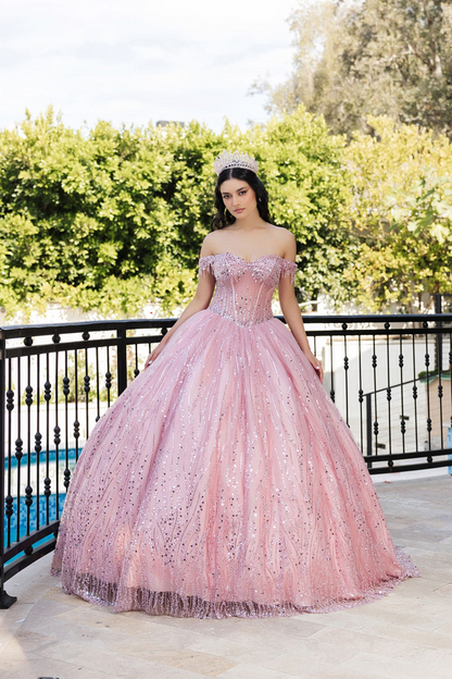 Quince Dress Sweetheart Sleeveless Sequin Ball Dance By Layla K Lk264 - ROSEGOLD / 4 - Dress