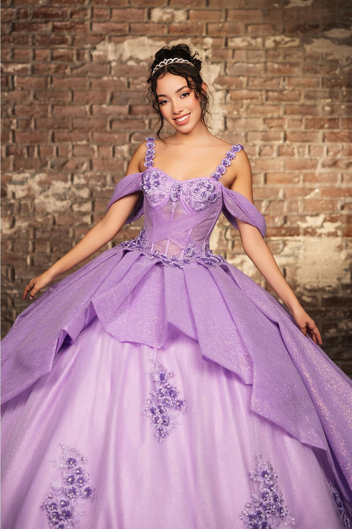 Quinceanera Dress Prom Ball Gown Cold-Shoulder Sweetheart by LK250
