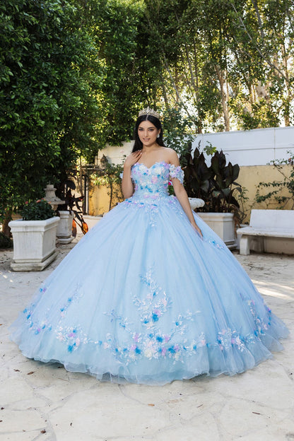 Quinceanera Gown Off Shoulder Ruffled Prom Dress By Layla K LK247 - BABYBLUE/MULTI / 2 - Dress