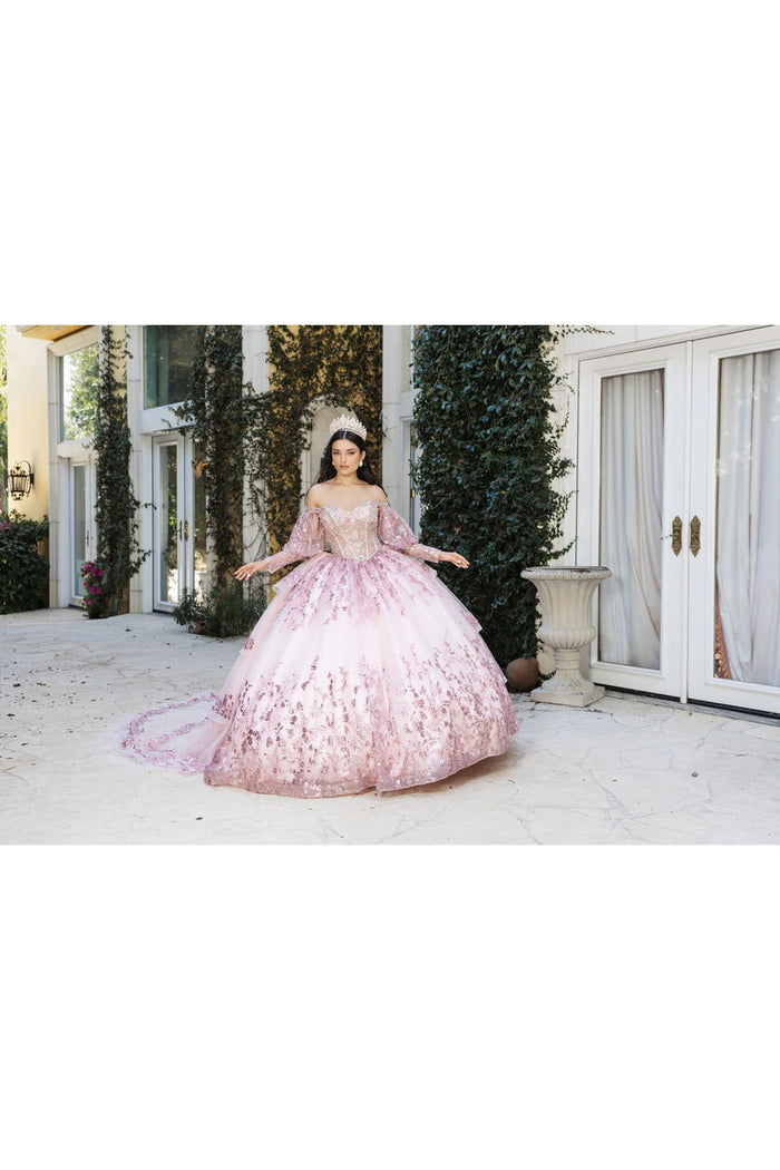 Quinceanera Gown Sleeveless Sequin Gala Dress By Layla K LK261