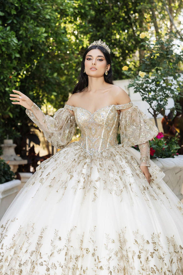 Quinceanera Gown Sleeveless Sequin Gala Dress By Layla K LK261