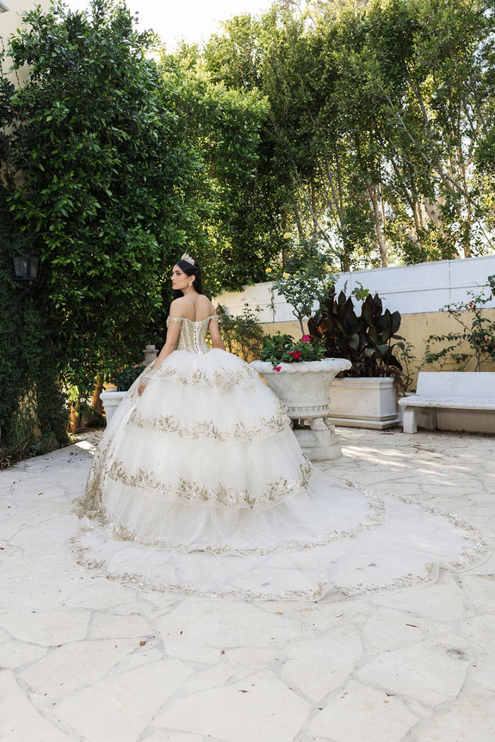 Quinceanera Gown Sleeveless Sequin Gala Dress By Layla K LK261