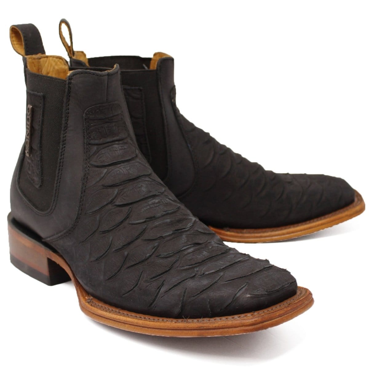 Men??s Quincy Square Toe Ankle Boots Python Print Q82B5705