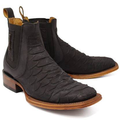 Men??s Quincy Square Toe Ankle Boots Python Print Q82B5705