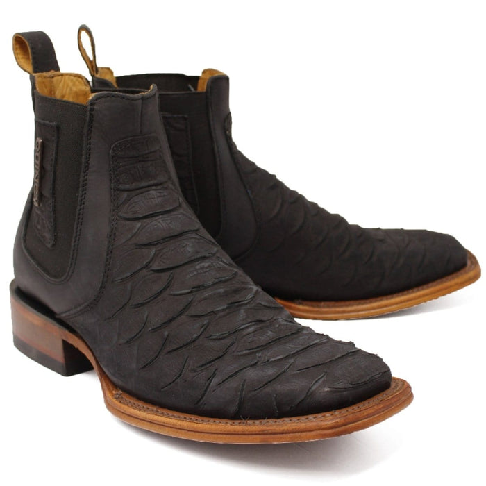 Men??s Quincy Square Toe Ankle Boots Python Print Q82B5705