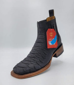 Men??s Quincy Square Toe Ankle Boots Python Print Q82B5705