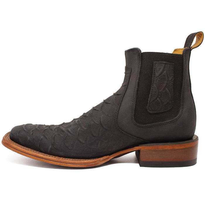 Men??s Quincy Square Toe Ankle Boots Python Print Q82B5705
