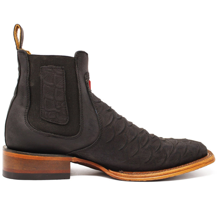 Men??s Quincy Square Toe Ankle Boots Python Print Q82B5705